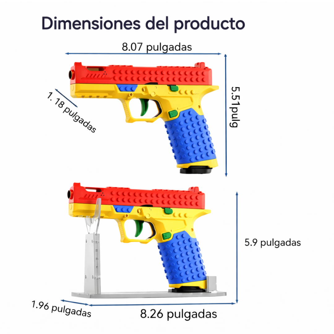 Pistola de Bloques para Construir y Disparar