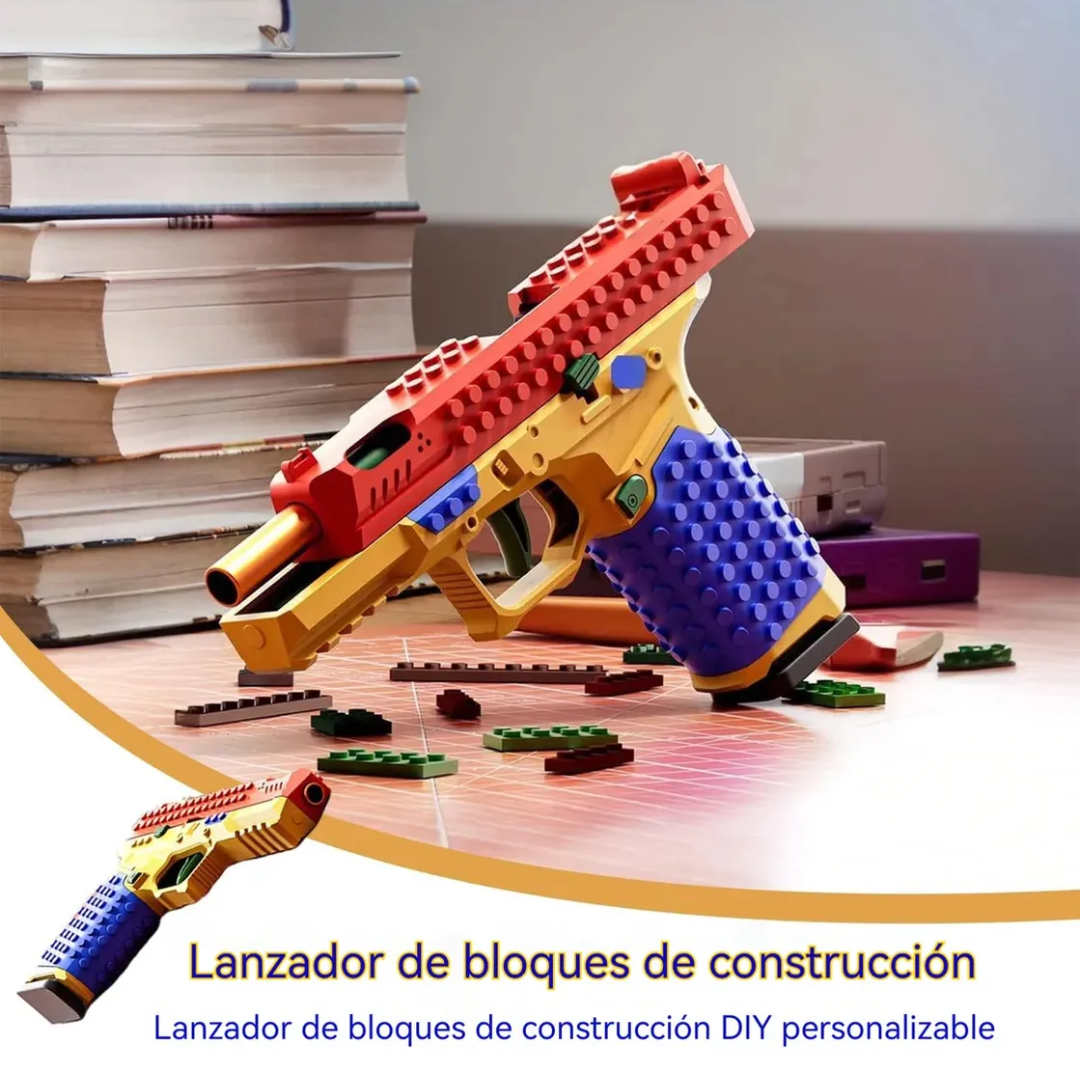 Pistola de Bloques para Construir y Disparar